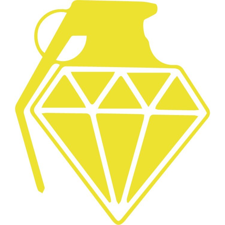 Sticker auto - Grenada de diamant - Lemon - 17x20 cm