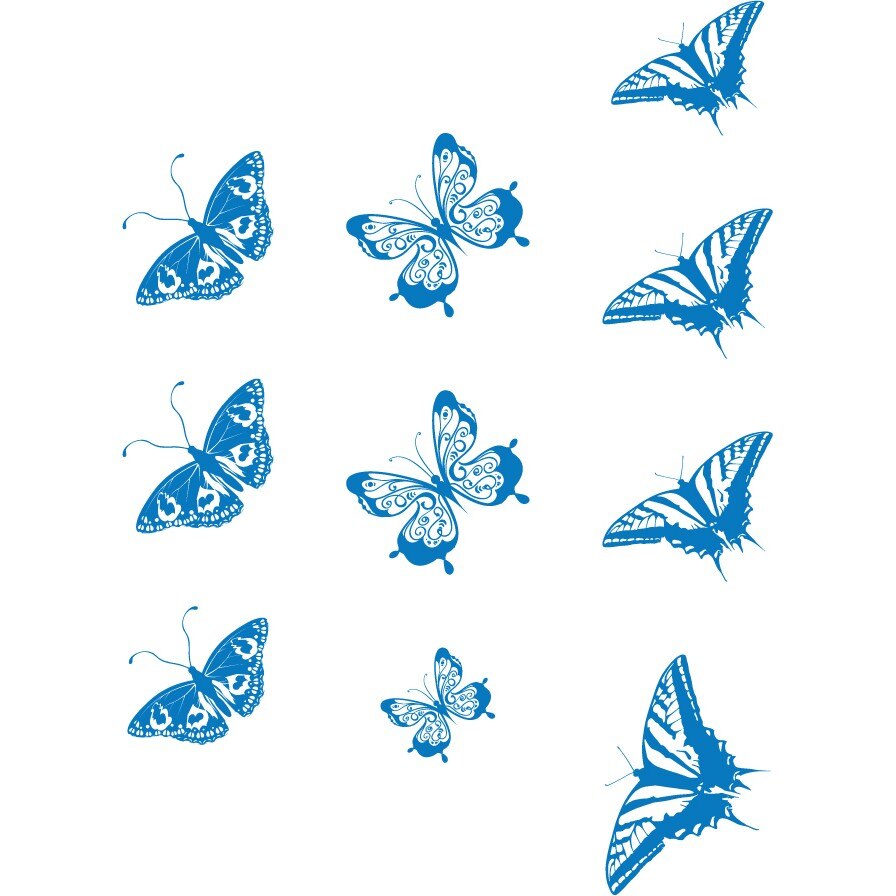 Sticker auto - Fluturi - Albastru - 65x46 cm