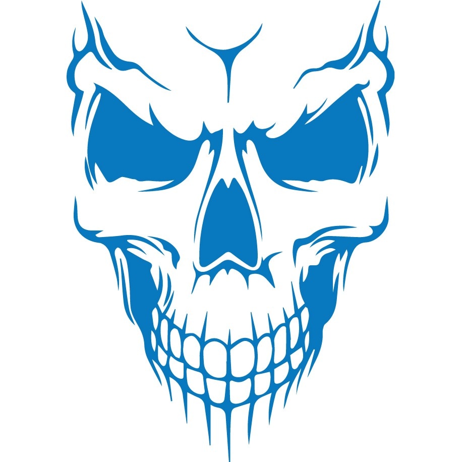Sticker auto - Craniu - Albastru - 18x25 cm