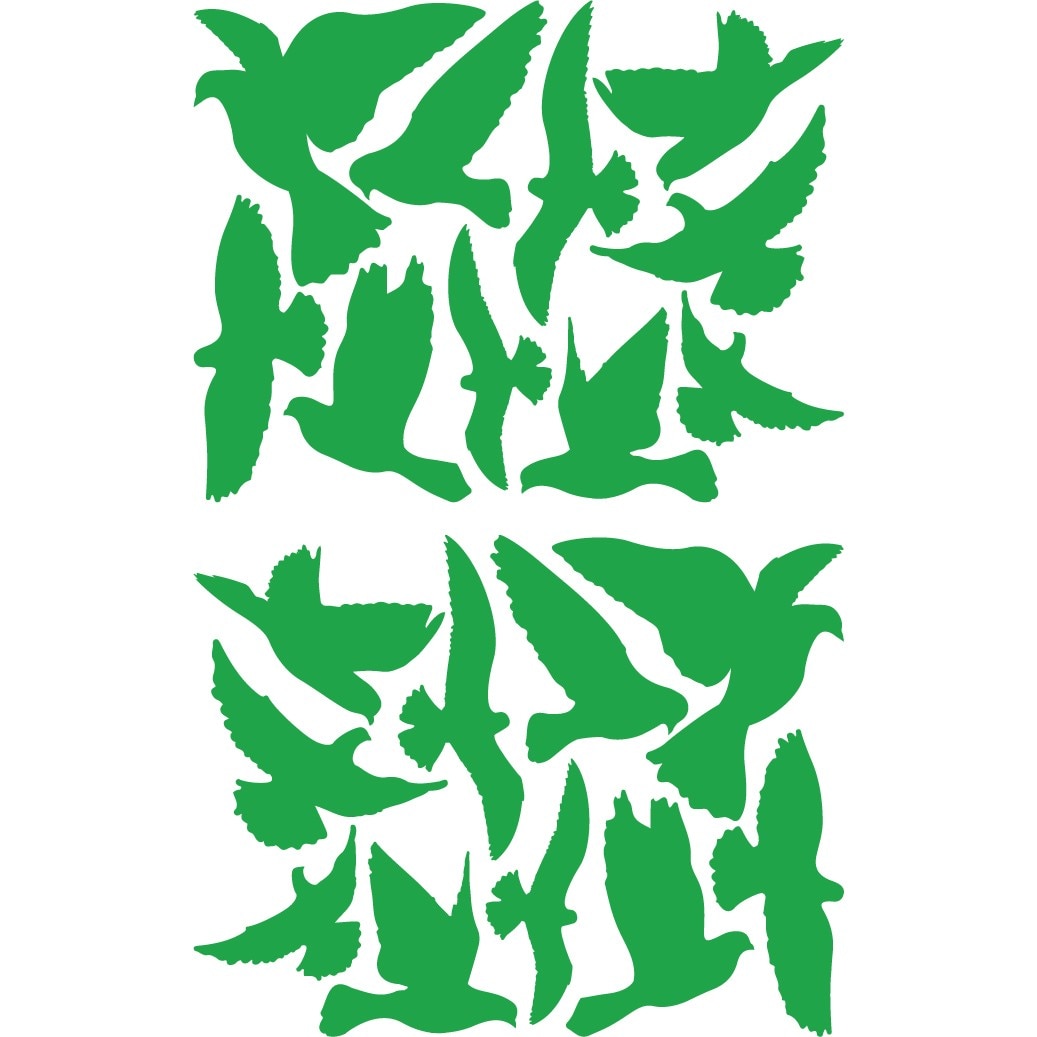 Sticker auto - Pasari zburatoare - Verde - 2buc 56x43 cm