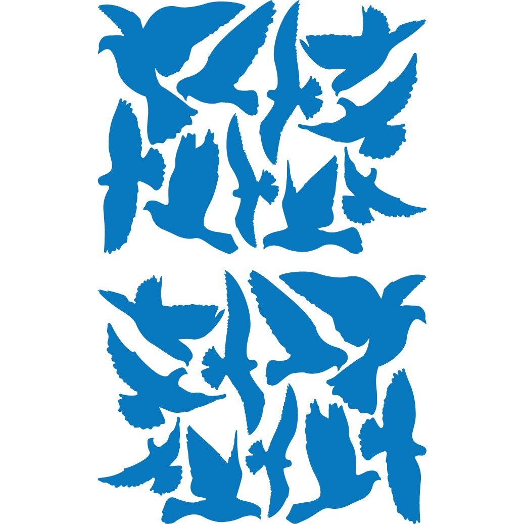 Sticker auto - Pasari zburatoare - Albastru - 2buc 56x43 cm