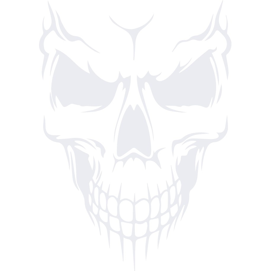 Sticker auto - Craniu - Alb polar - 18x25 cm