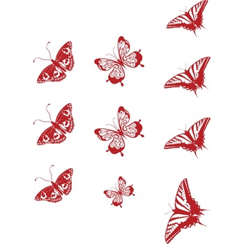 Sticker auto - Fluturi - Rosu Cardinal - 65x46 cm Sticker auto - Fluturi - Rosu Cardinal - 65x46 cm