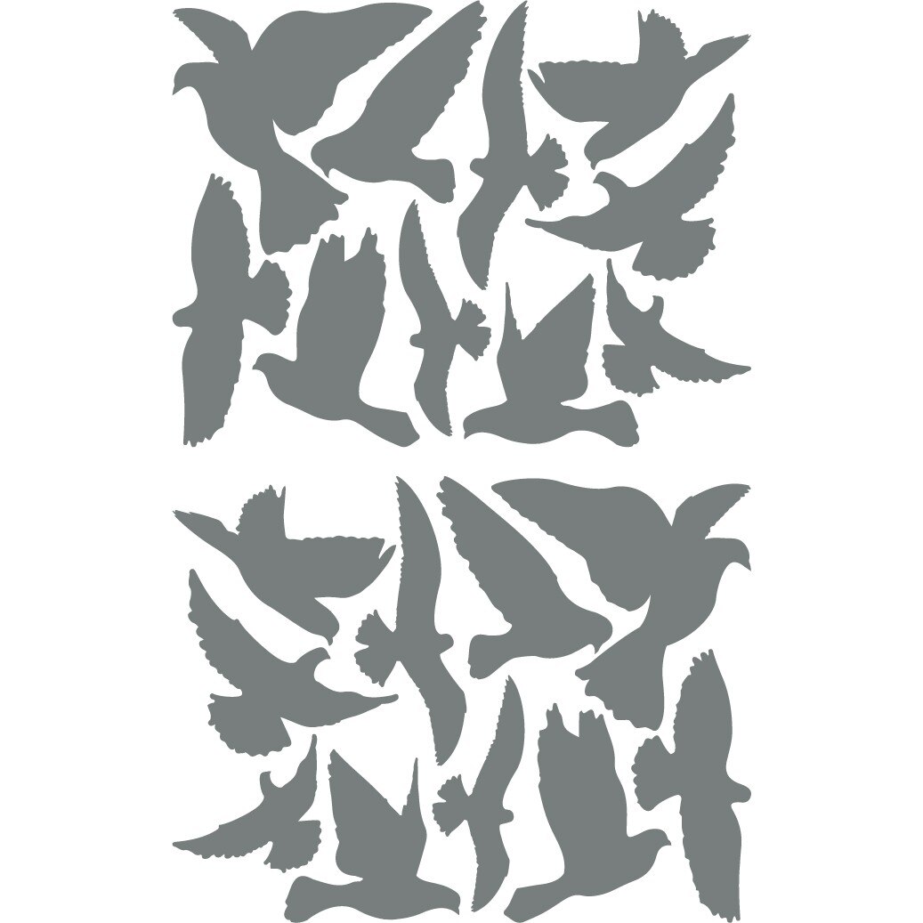 Sticker auto - Pasari zburatoare - Gri Metal - 2buc 56x43 cm