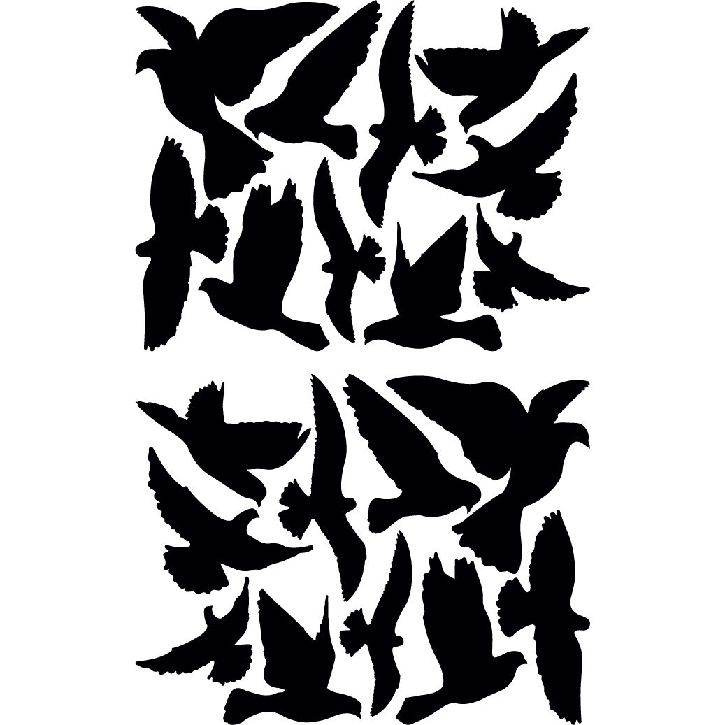 Sticker auto - Pasari zburatoare - Negru - 2buc 56x43 cm