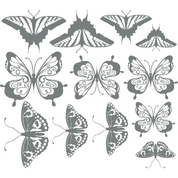 Sticker auto - Fluturi - Gri Metal - 65x46 cm Sticker auto - Fluturi - Gri Metal - 65x46 cm
