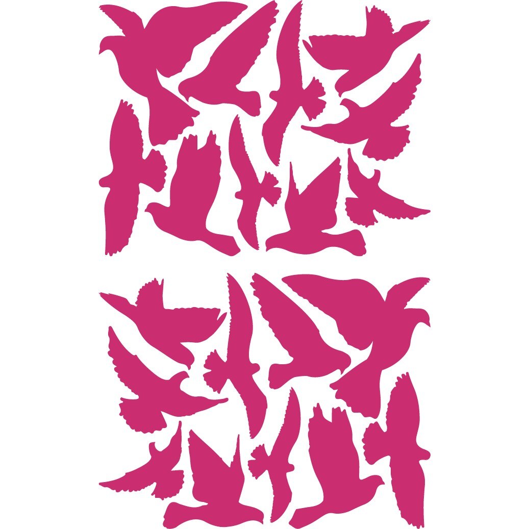 Sticker auto - Pasari zburatoare - Magenta - 2buc 56x43 cm