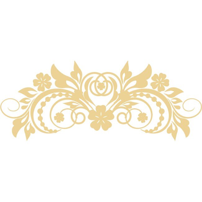 Sticker auto - Floare simetrica - Bej - 50x20 cm