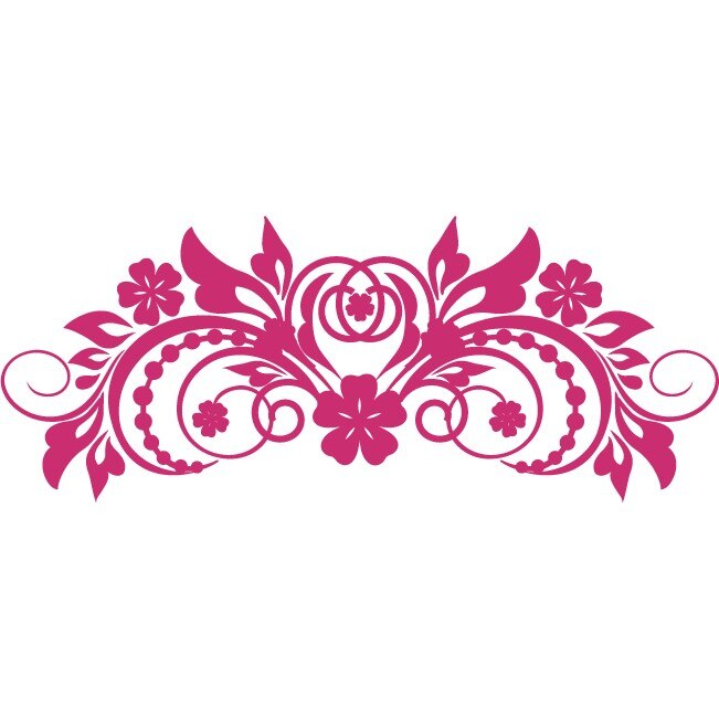 Sticker auto - Floare simetrica - Magenta - 50x20 cm