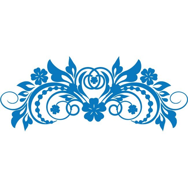 Sticker auto - Floare simetrica - Albastru - 50x20 cm