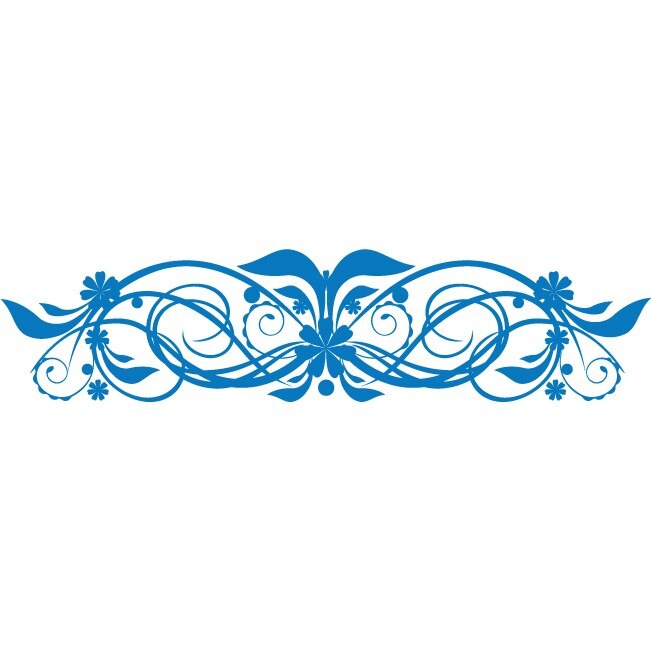 Sticker auto - Compozitie florala - Albastru - 50x12 cm