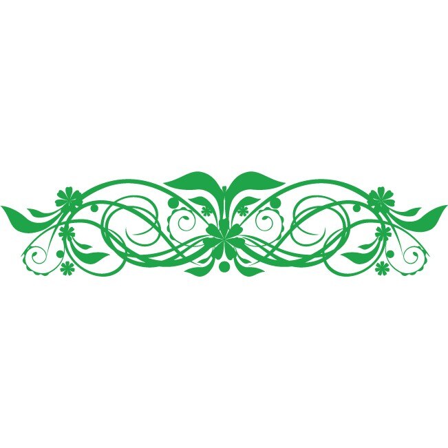 Sticker auto - Compozitie florala - Verde - 50x12 cm