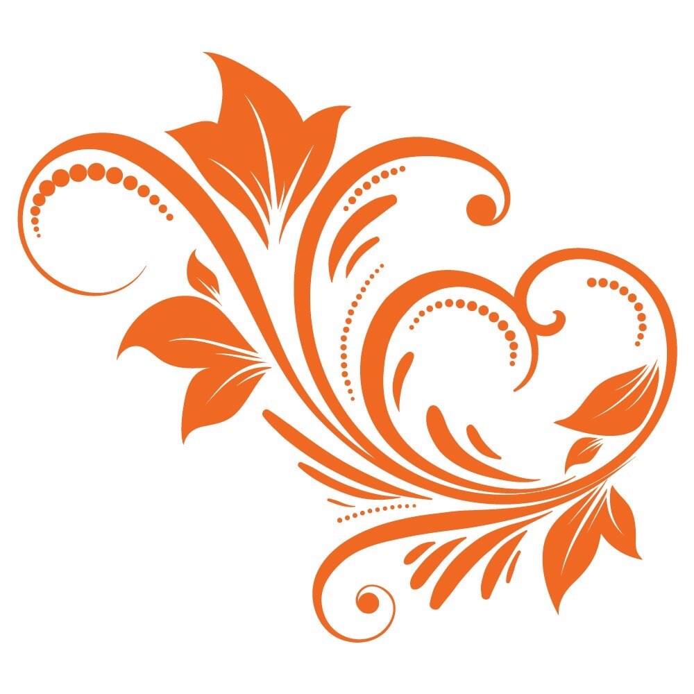 Sticker auto - Decoratiune cu frunze - Portocaliu - 50x45 cm