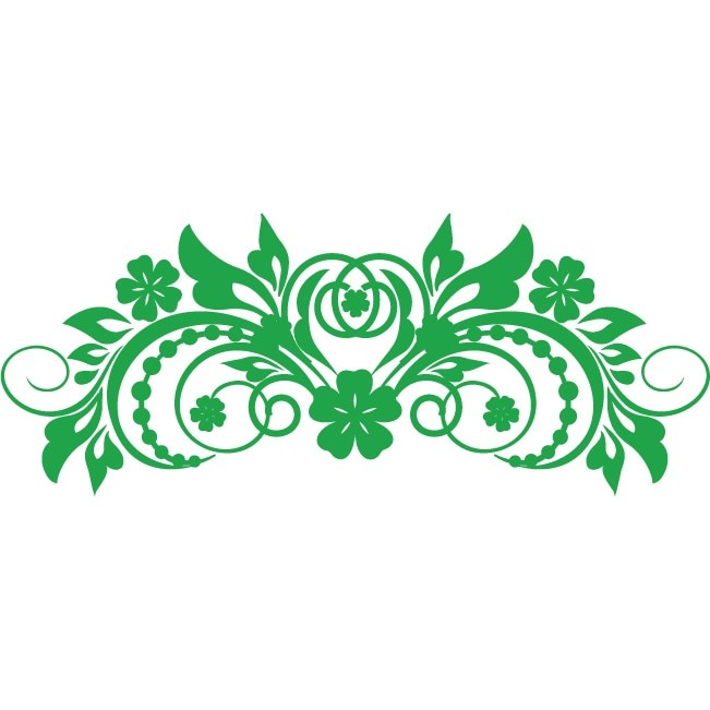 Sticker auto - Floare simetrica - Verde - 50x20 cm