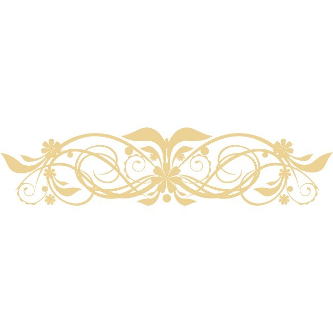 Sticker auto - Compozitie florala - Bej - 50x12 cm