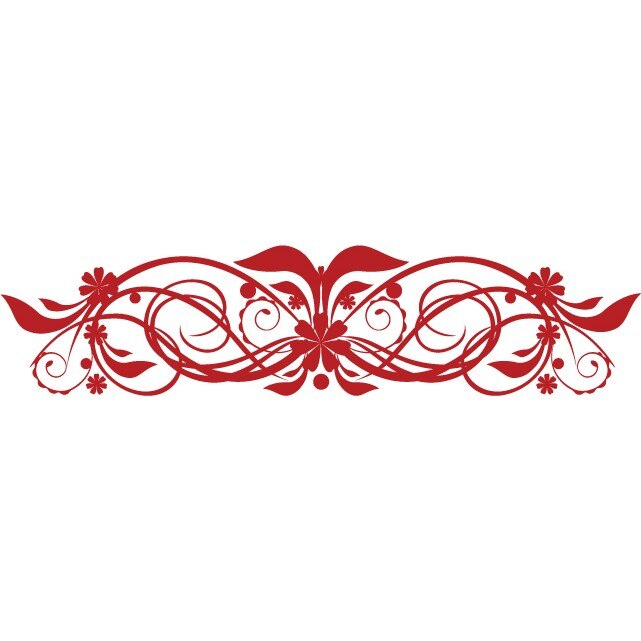 Sticker auto - Compozitie florala - Rosu Cardinal - 50x12 cm