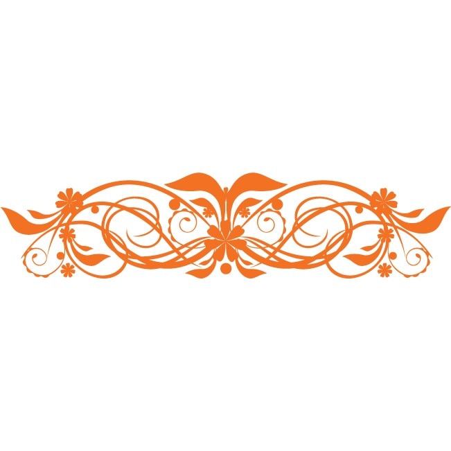 Sticker auto - Compozitie florala - Portocaliu - 50x12 cm