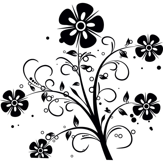 Sticker auto - Garoafa - Negru - 50x48 cm