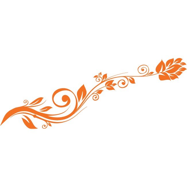 Sticker auto - Levantica stilizata - Portocaliu - 119x45 cm