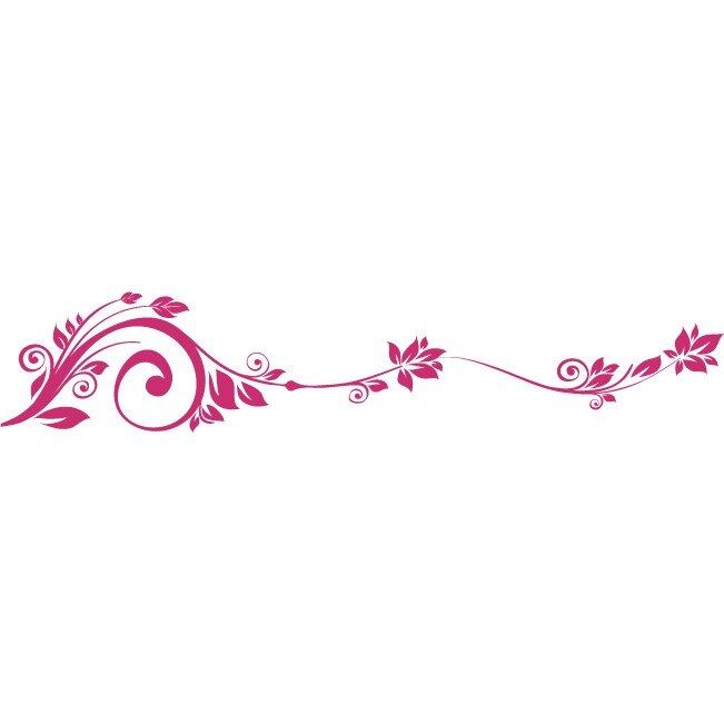 Sticker auto - Decor floral - Magenta - 119x23 cm