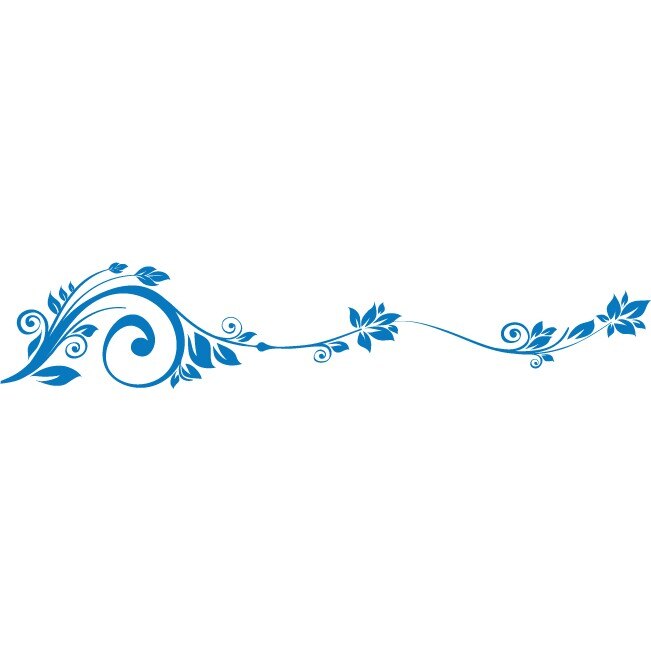 Sticker auto - Decor floral - Albastru - 119x23 cm