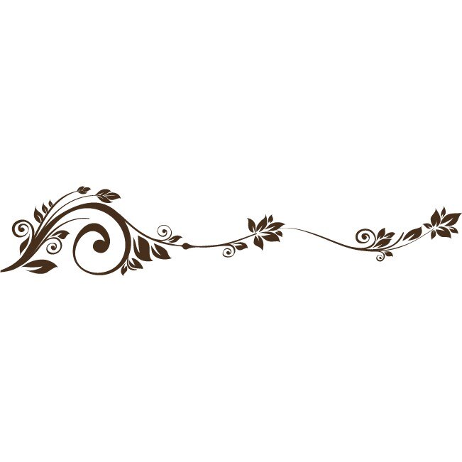 Sticker auto - Decor floral - Choco - 119x23 cm