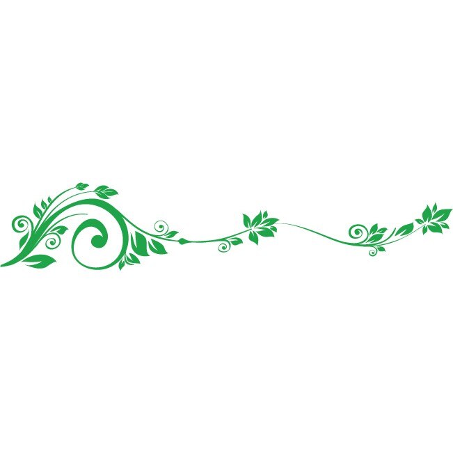 Sticker auto - Decor floral - Verde - 119x23 cm