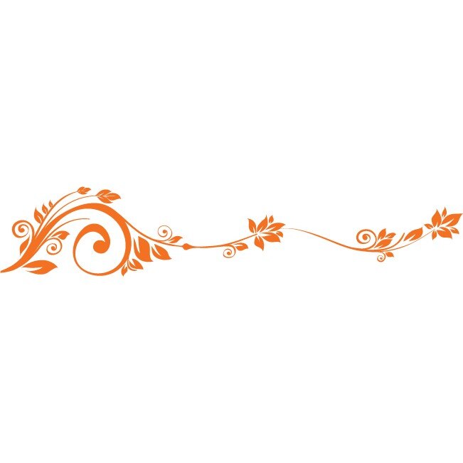 Sticker auto - Decor floral - Portocaliu - 119x23 cm