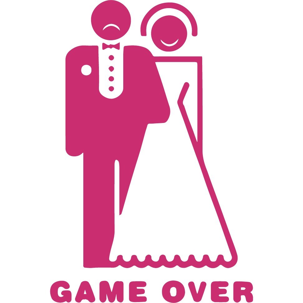 Sticker auto - Game over - Magenta - 17x25 cm
