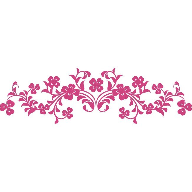 Sticker auto - Flori simetrice - Magenta - 50x14 cm
