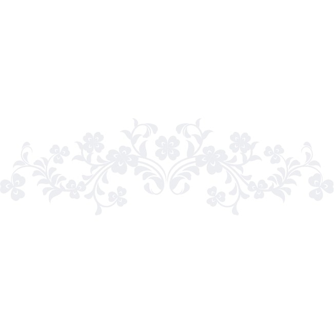 Sticker auto - Flori simetrice - Alb polar - 50x14 cm