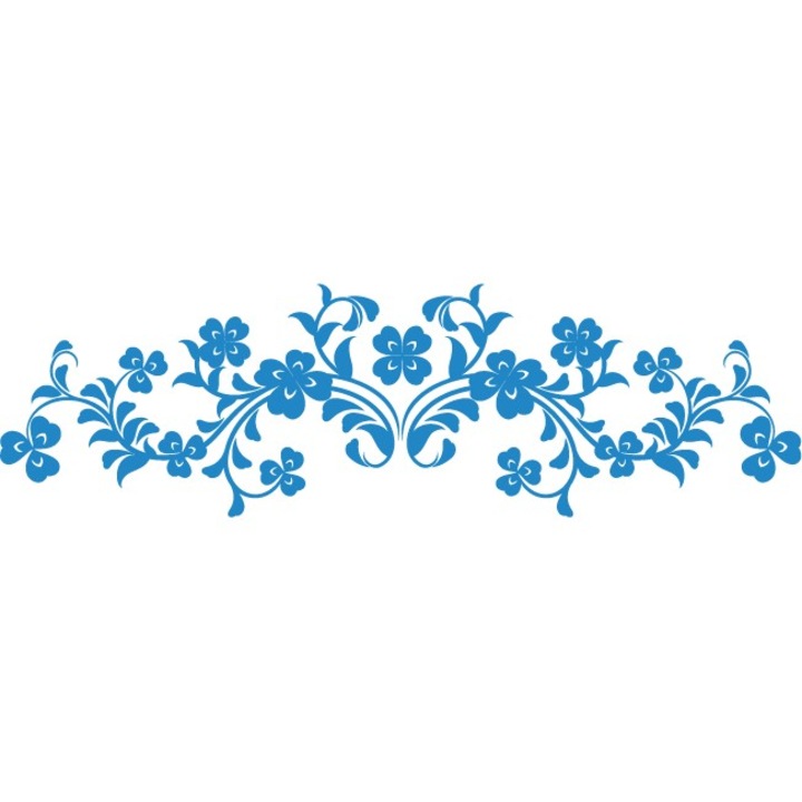 Autómatrica - Szimmetrikus virágok - Kék - 50x14 cm