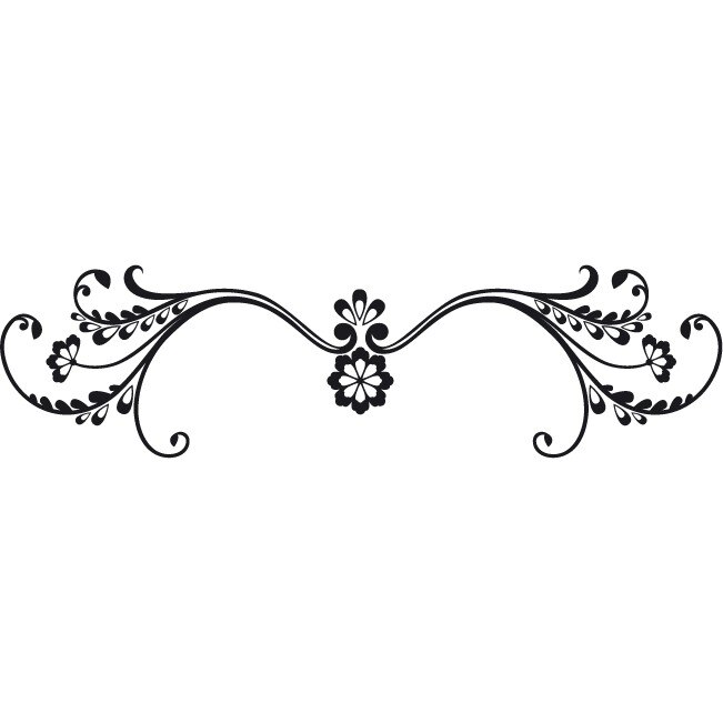 Sticker auto - Flori marunte - Negru - 50x13 cm