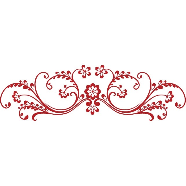 Sticker auto - Motiv floral - Rosu Cardinal - 50x15 cm