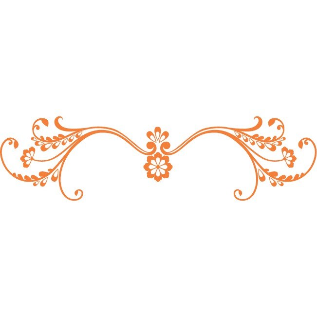 Sticker auto - Flori marunte - Portocaliu - 50x13 cm