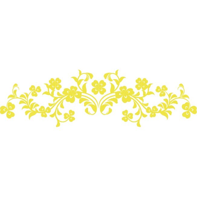 Sticker auto - Flori simetrice - Lemon - 50x14 cm