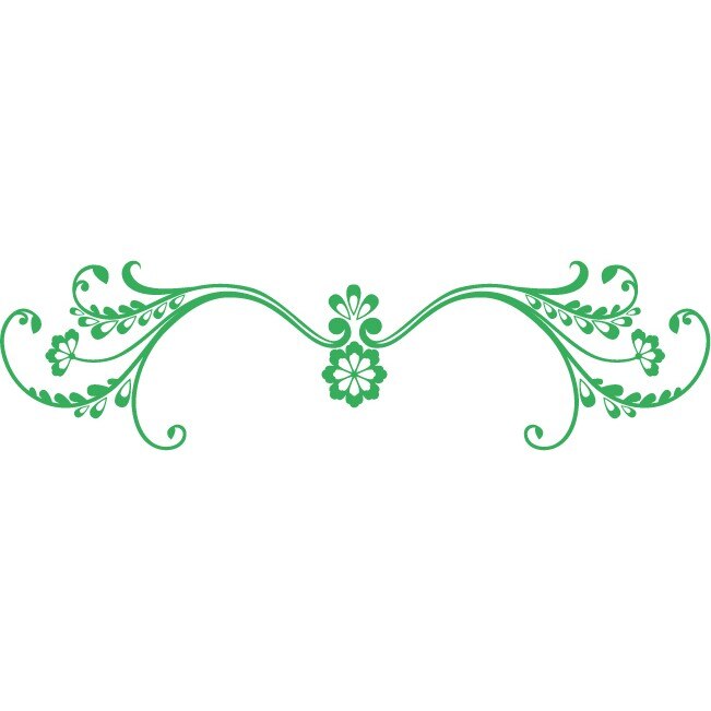 Sticker auto - Flori marunte - Verde - 50x13 cm