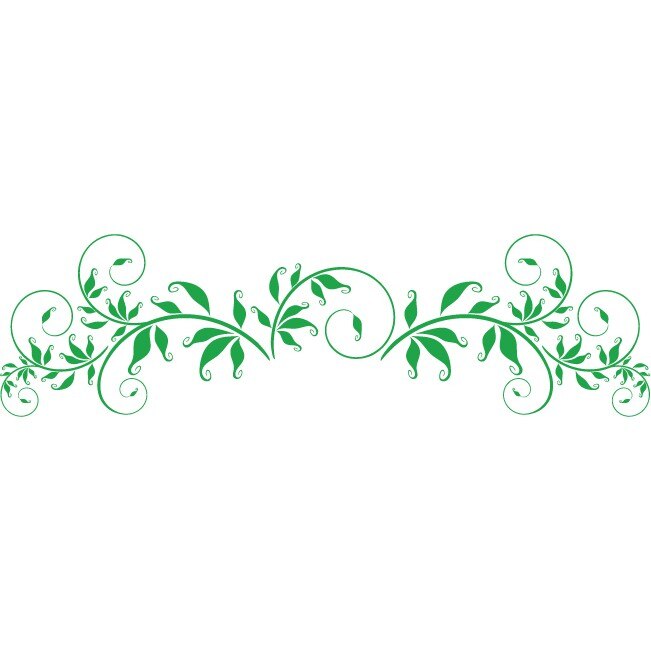 Sticker auto - Compozitie artistica florala - Verde - 50x14 cm