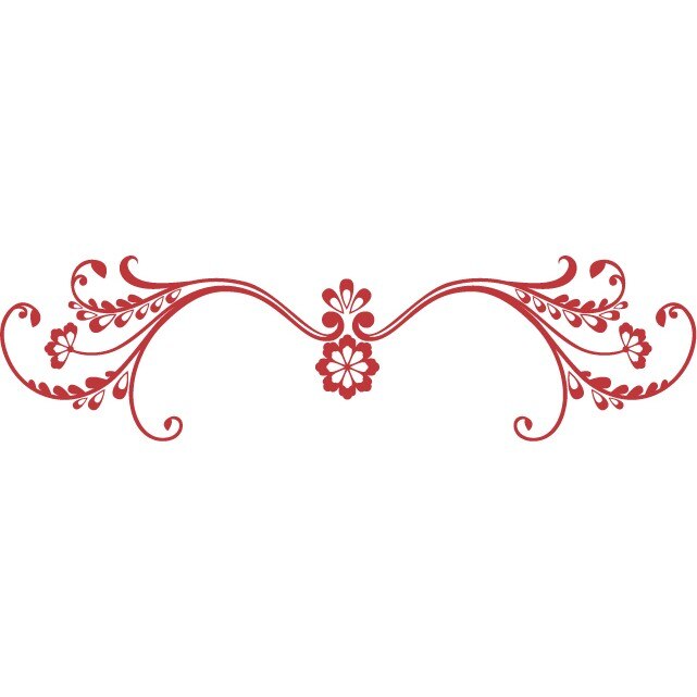 Sticker auto - Flori marunte - Rosu Cardinal - 50x13 cm