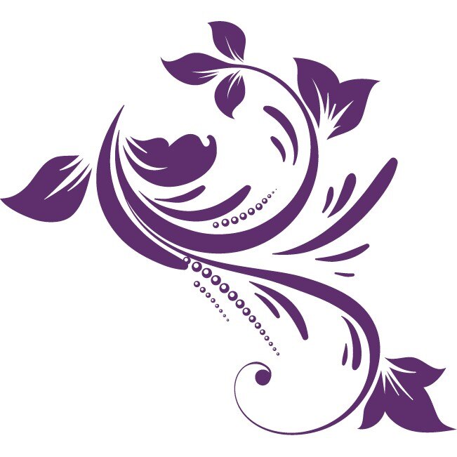 Sticker auto - Flower whip - Indigo - 55x50 cm