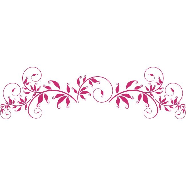 Sticker auto - Compozitie artistica florala - Magenta - 50x14 cm