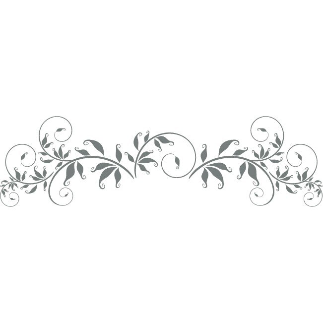 Sticker auto - Compozitie artistica florala - Gri Metal - 50x14 cm