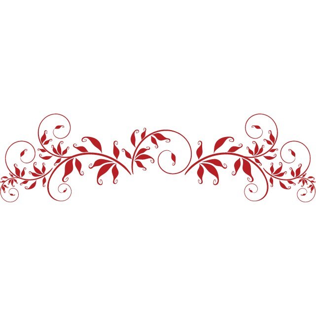 Sticker auto - Compozitie artistica florala - Rosu Cardinal - 50x14 cm