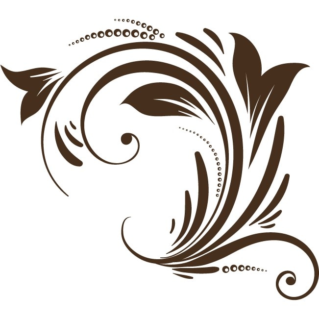 Sticker auto - Flower wave - Choco - 50x44 cm