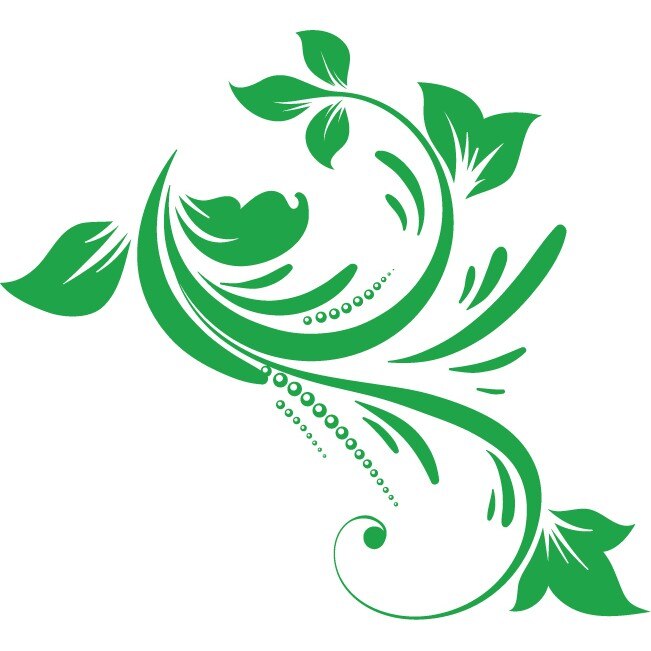 Sticker auto - Flower whip - Verde - 55x50 cm