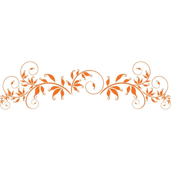 Sticker auto - Compozitie artistica florala - Portocaliu - 50x14 cm