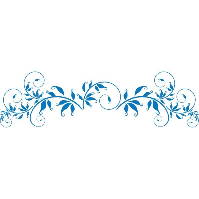 Sticker auto - Compozitie artistica florala - Albastru - 50x14 cm