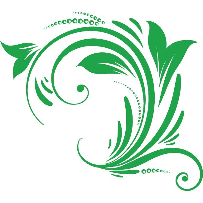 Sticker auto - Flower wave - Verde - 50x44 cm