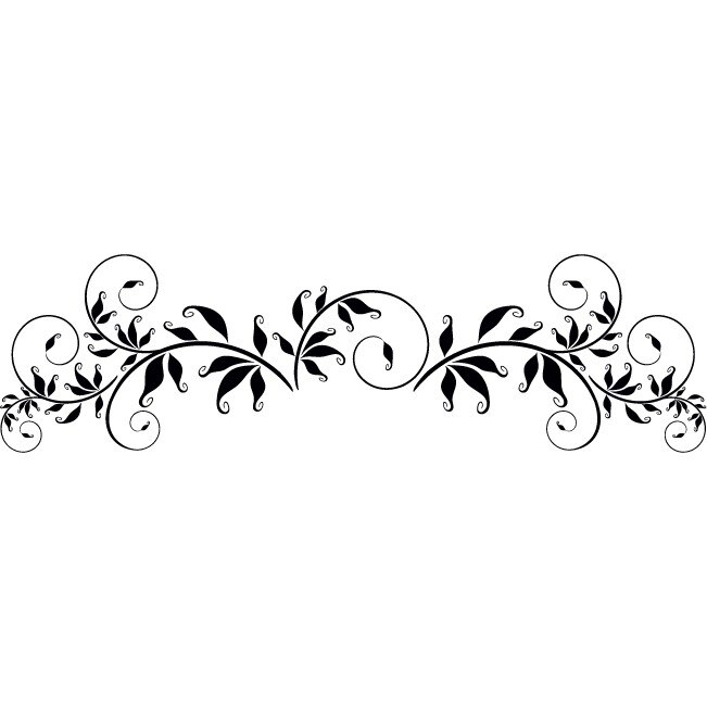 Sticker auto - Compozitie artistica florala - Negru - 50x14 cm