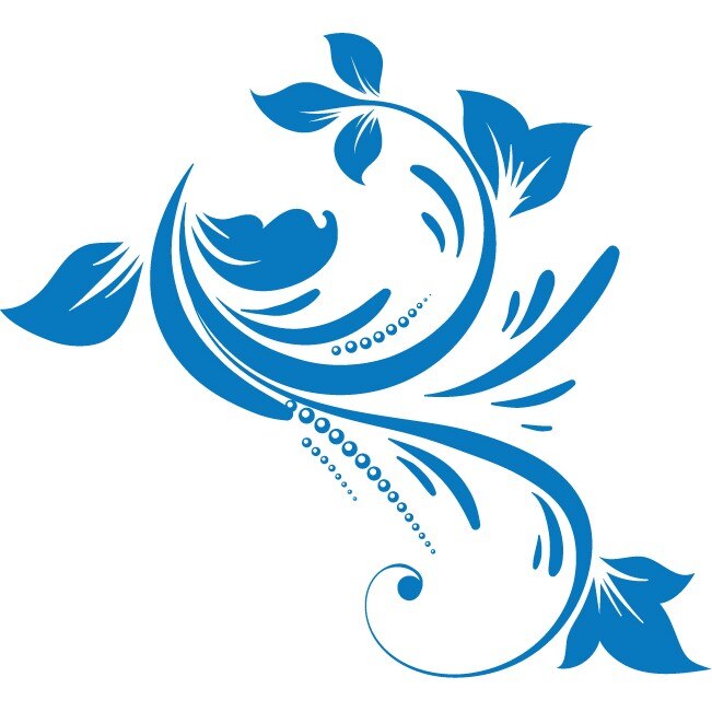 Sticker auto - Flower whip - Albastru - 55x50 cm